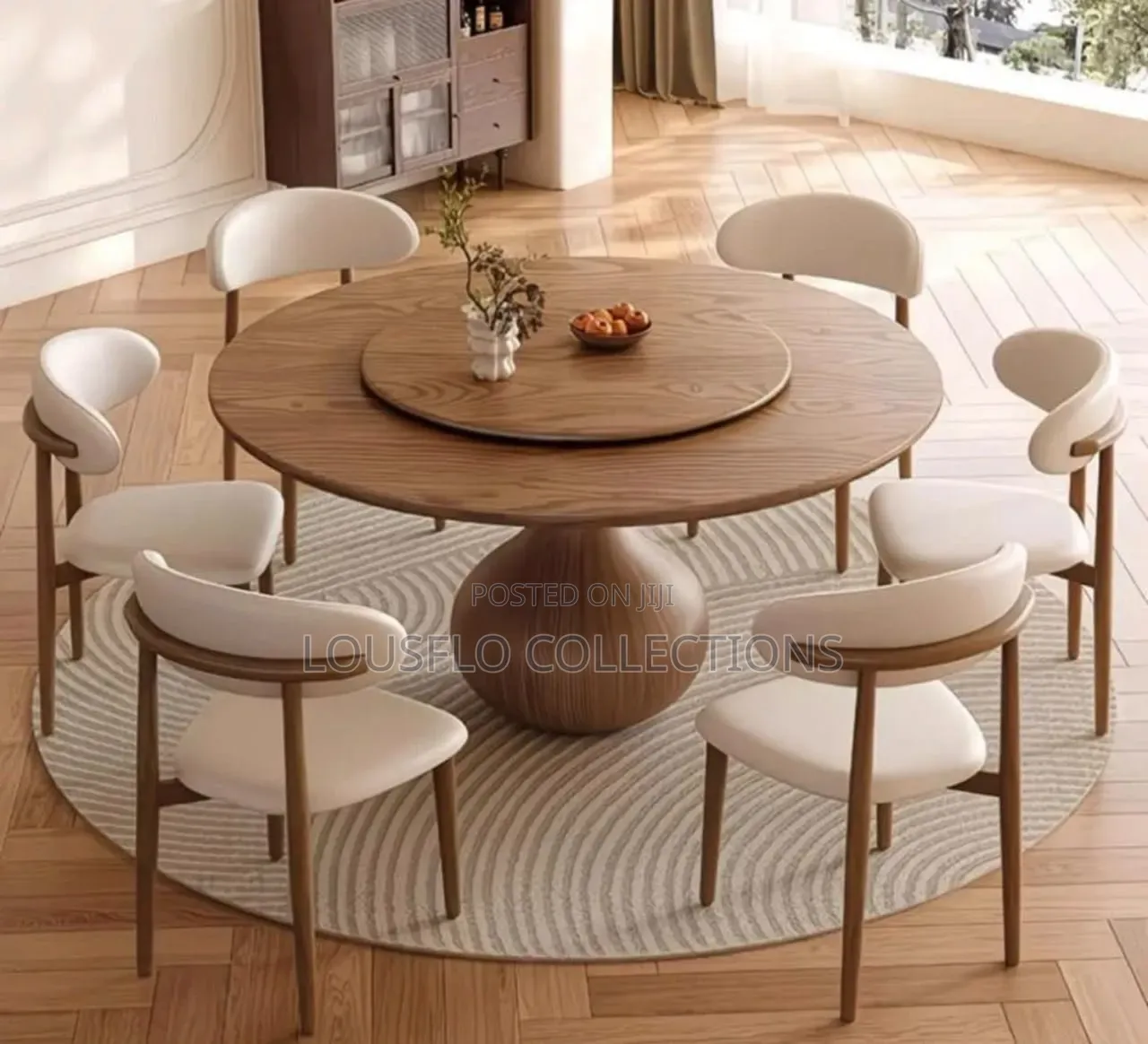Your Quality Turkish Round Wooden 6 Seater Rotating Dinning