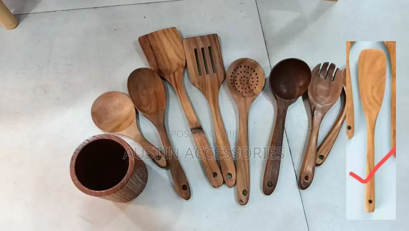 Non-Stick Wooden Spoons Set of 9Pcs