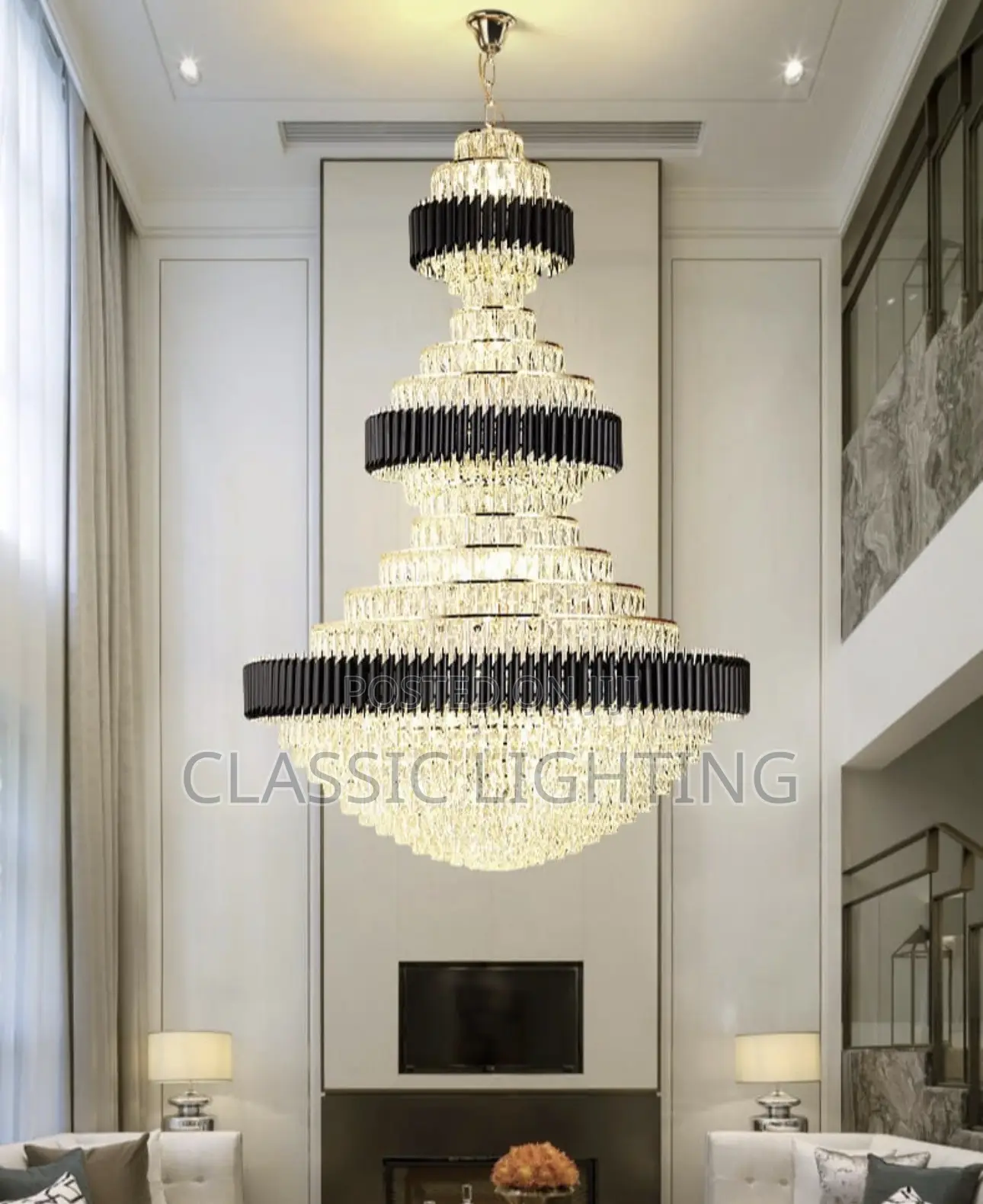 Luxury Crystal Stair Chandelier Lighting Villa Lobby Hotel Large