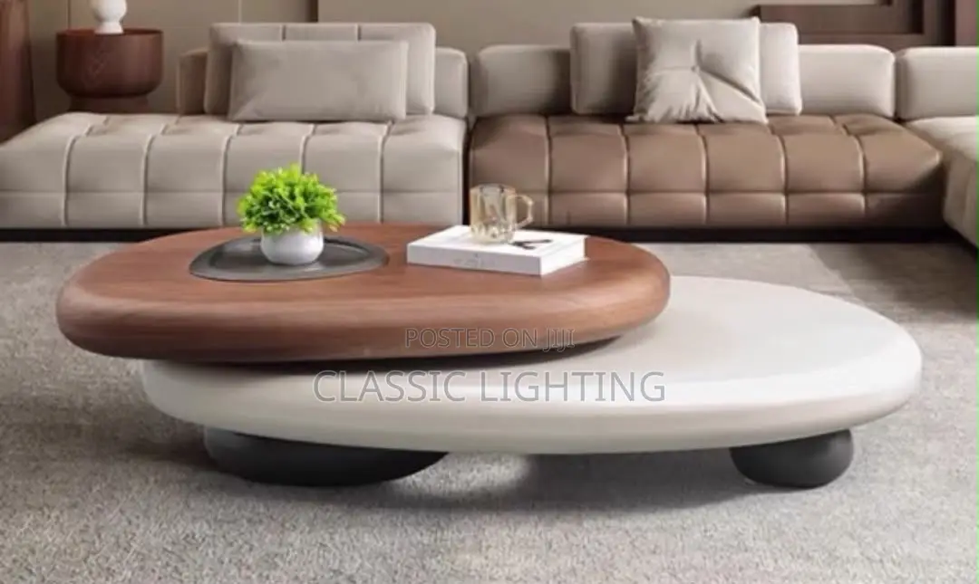 Modern Luxury Living Room Coffee Coffee Table Rotating Solid Wood