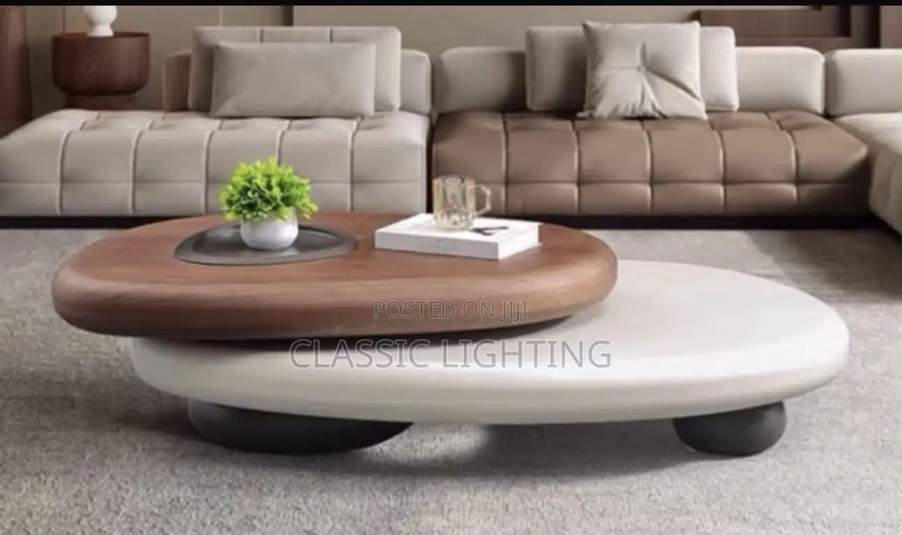 Modern Luxury Living Room Coffee Coffee Table Rotating Solid Wood