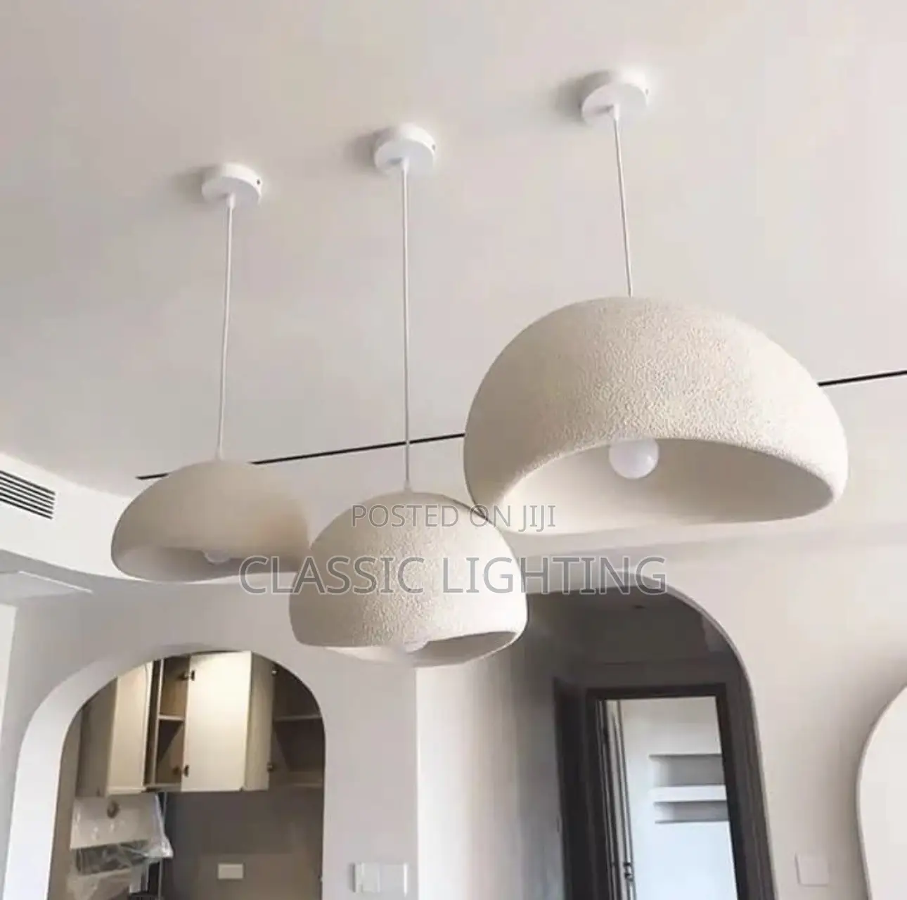 Wabi Sabi Cream Cloud Hanging Lamp for Minimalist Dining Room Bar