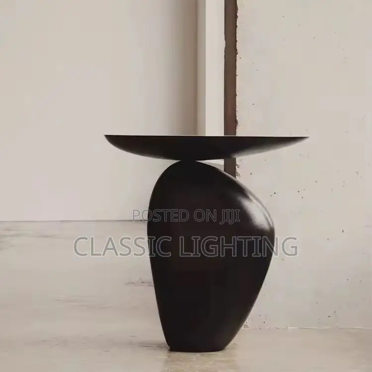 Creative Modern Pebble Shape Edge Few Black Special-Shaped Side Table