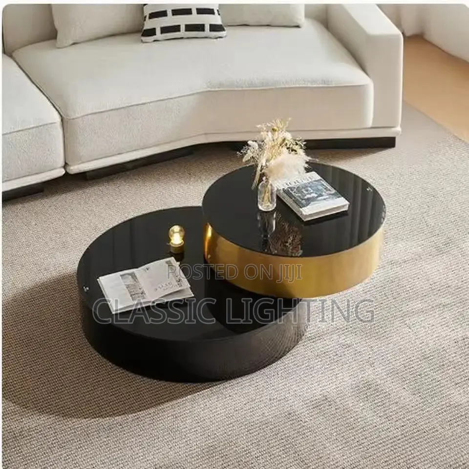 Modern Italian Minimalist Coffee Table Simple Black Glass Table