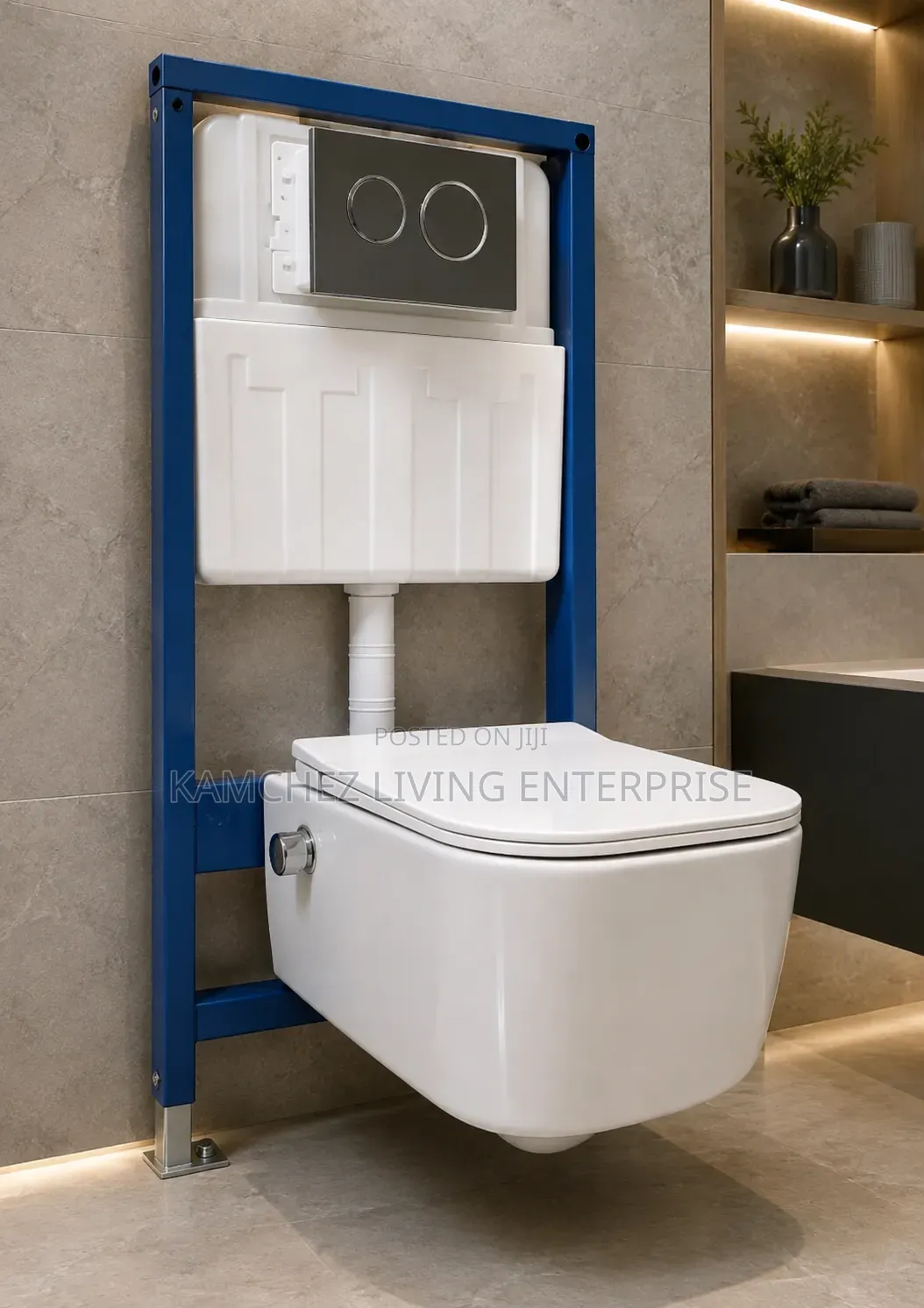 MODERN WALL-mounted WC SET With Dual Flush Hidden Cistern