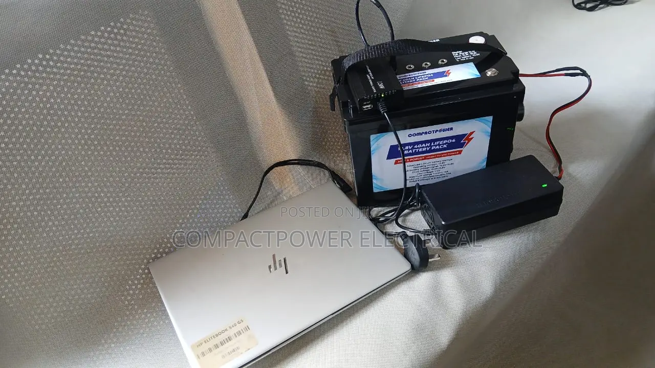 40Ah 12V Lithium Laptop Power Pack and DC Loads