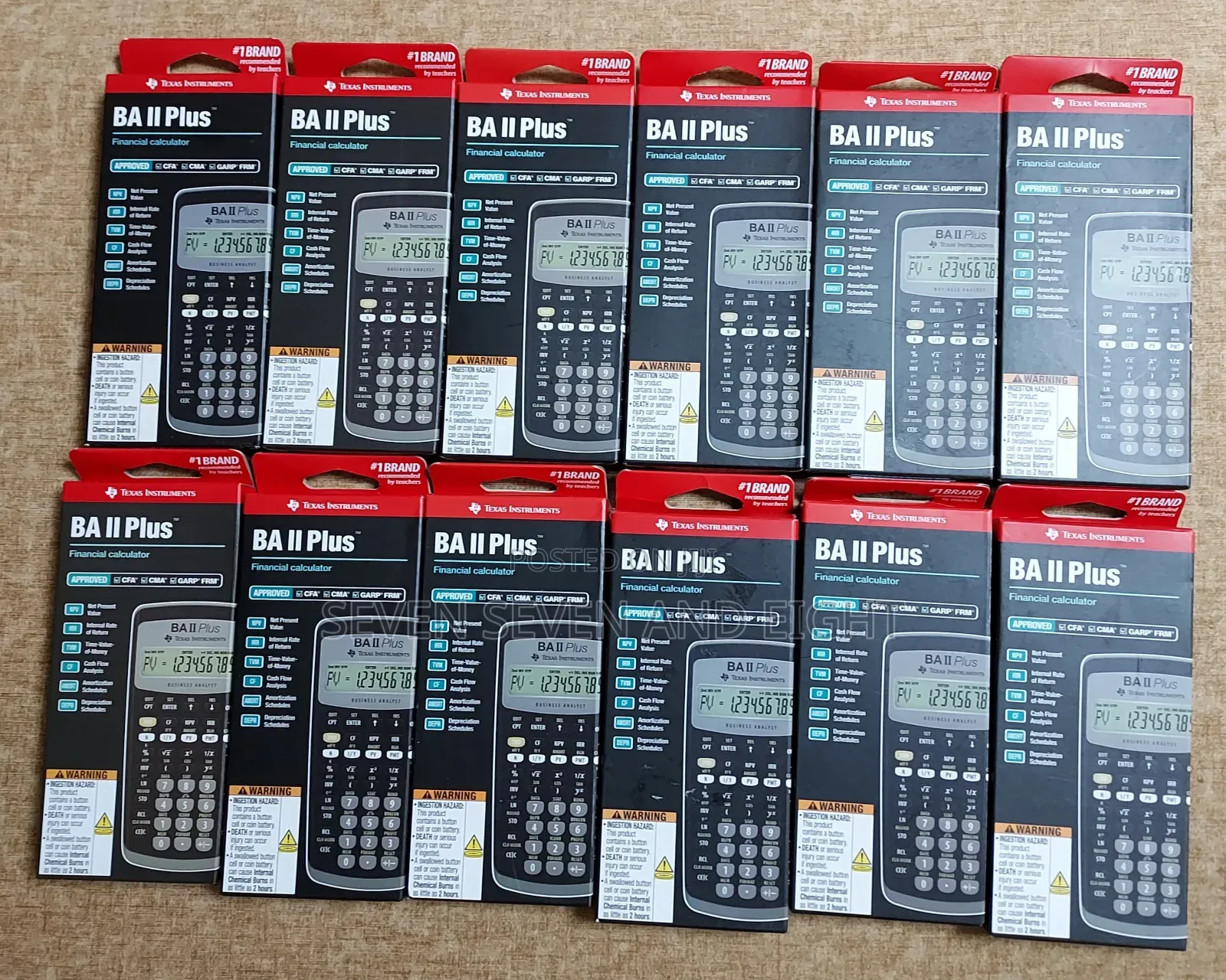 12 Units Texas Instruments BA II Plus Financial Calculator