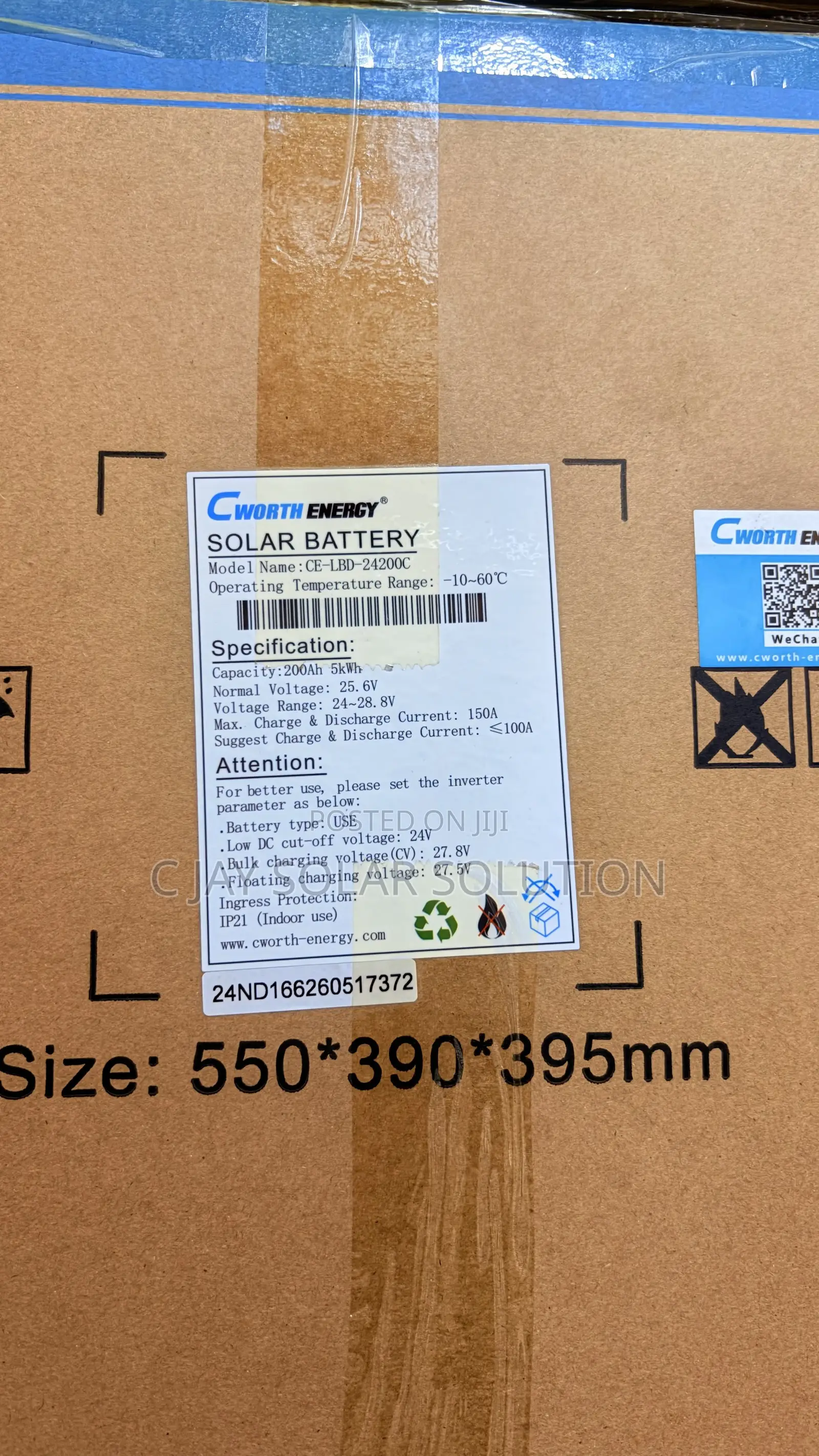 BRAND NEW Cworth Solar Battery 5kw 24volt