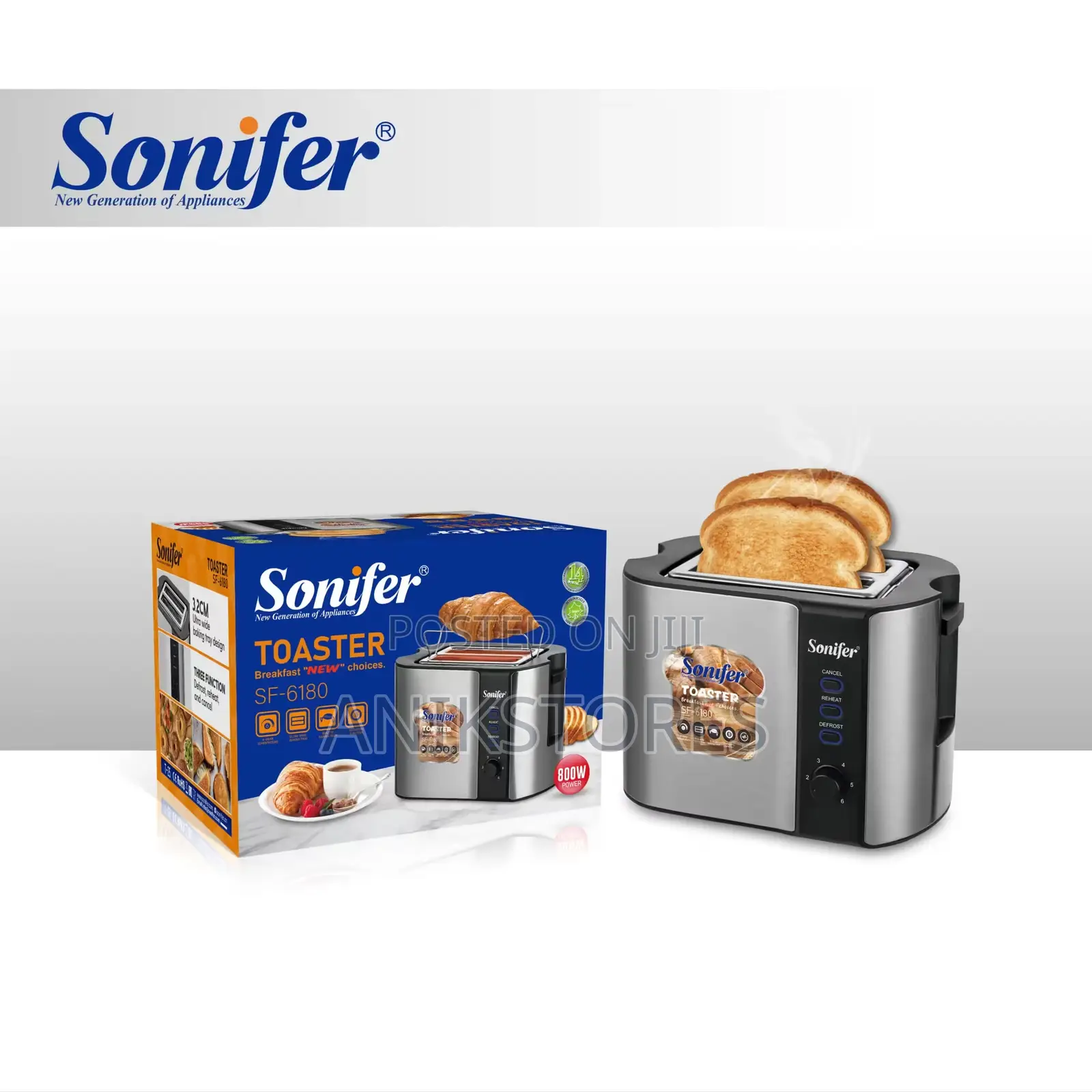 Sonifer 2-Slice Pop-Up Bread Toaster SF-6180