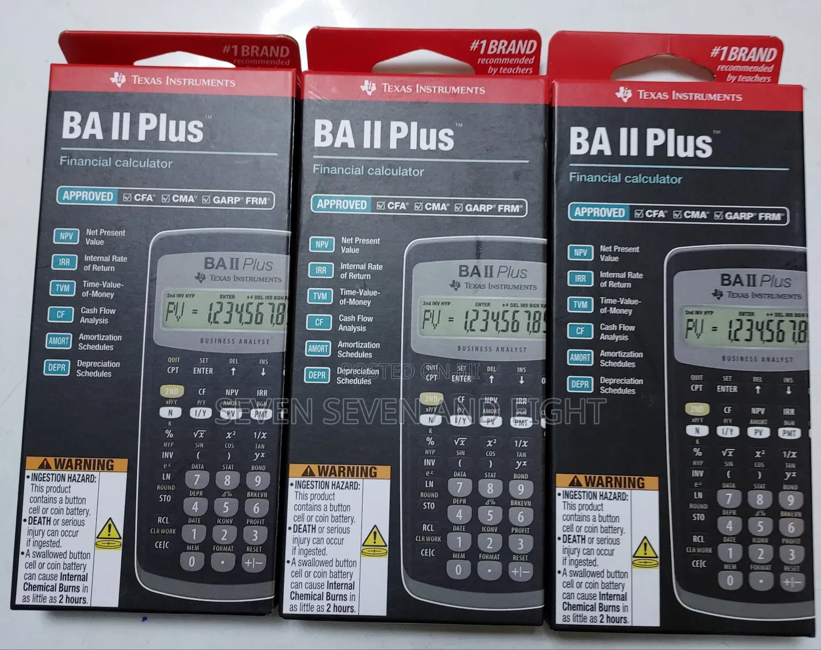 3 Units of Texas Instruments BA II Plus Financial Calculator for CFA