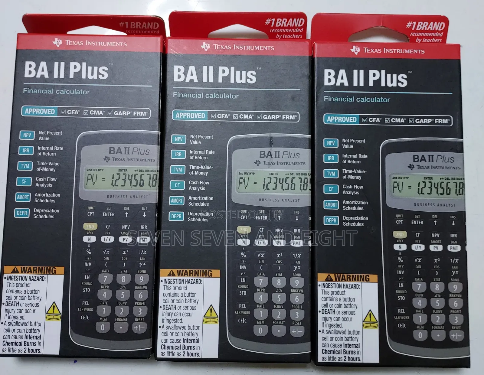 3 Units of Texas Instruments BA II Plus Financial Calculator for CFA