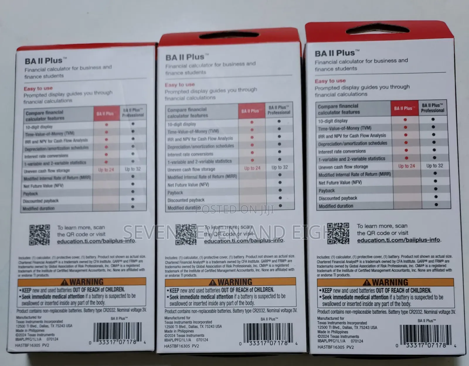 3 Units of Texas Instruments BA II Plus Financial Calculator for CFA