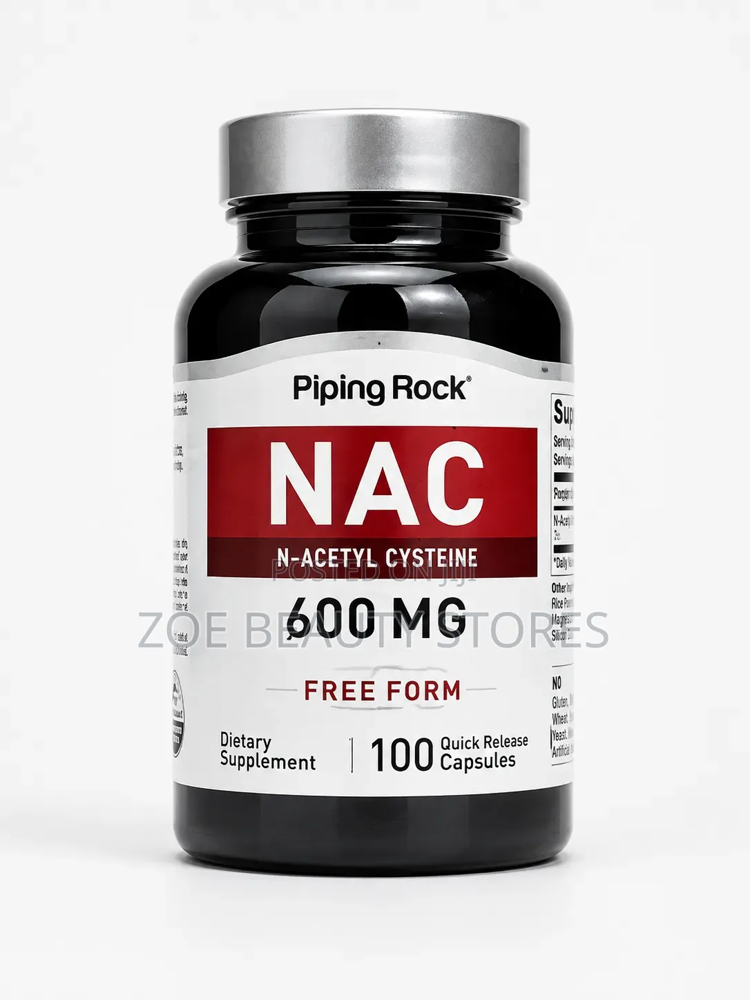 Piping Rock NAC N-Acetyl Cysteine 600mg – 100 Capsules