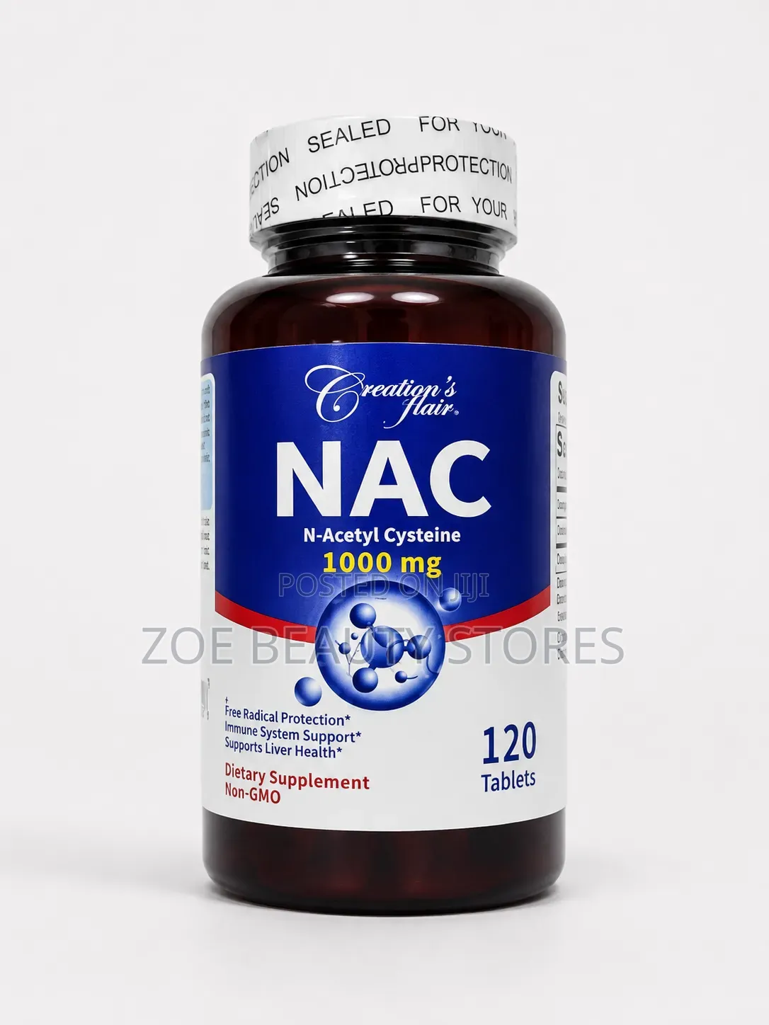 Creation’s Hair NAC (N-Acetyl Cysteine) 1000mg – 120 Tablets