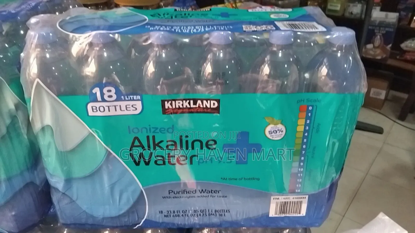 Kirkland Signature Alkaline Water 33.8 Fl Oz (Pack of 18)