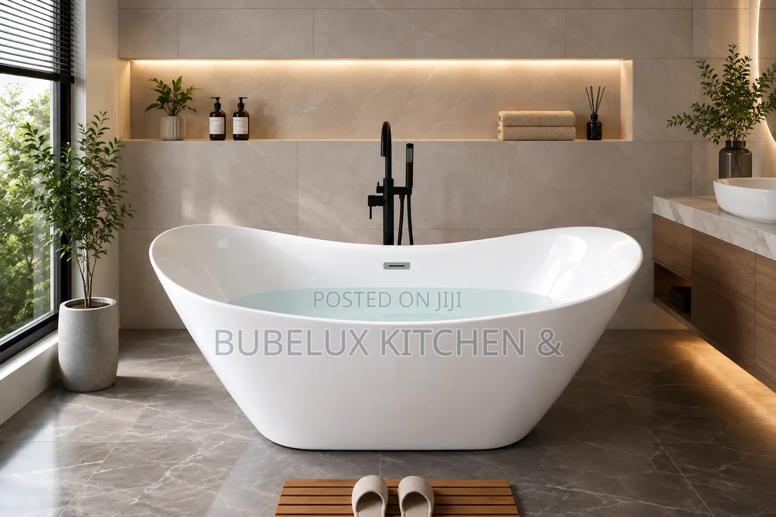 Luxury Freestanding Acrylic Bathtub – Modern Spa Design