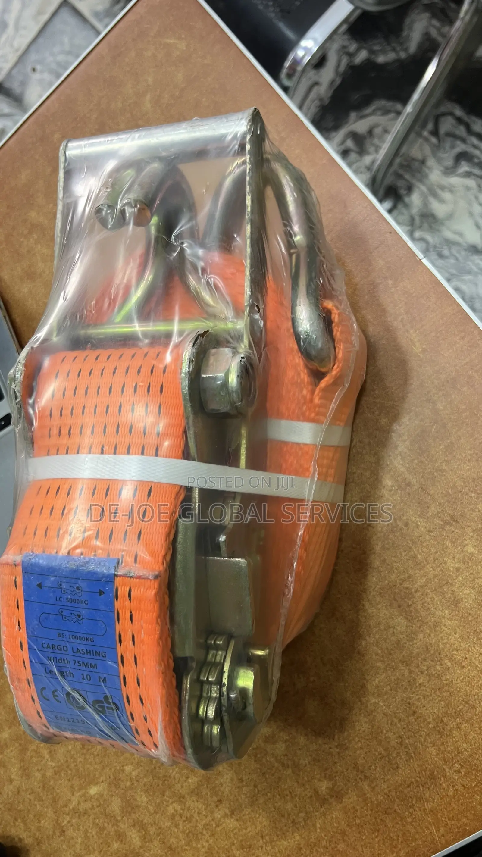10-Ton Heavy-Duty Ratchet Cargo Lashing Belt – 75mm × 10m