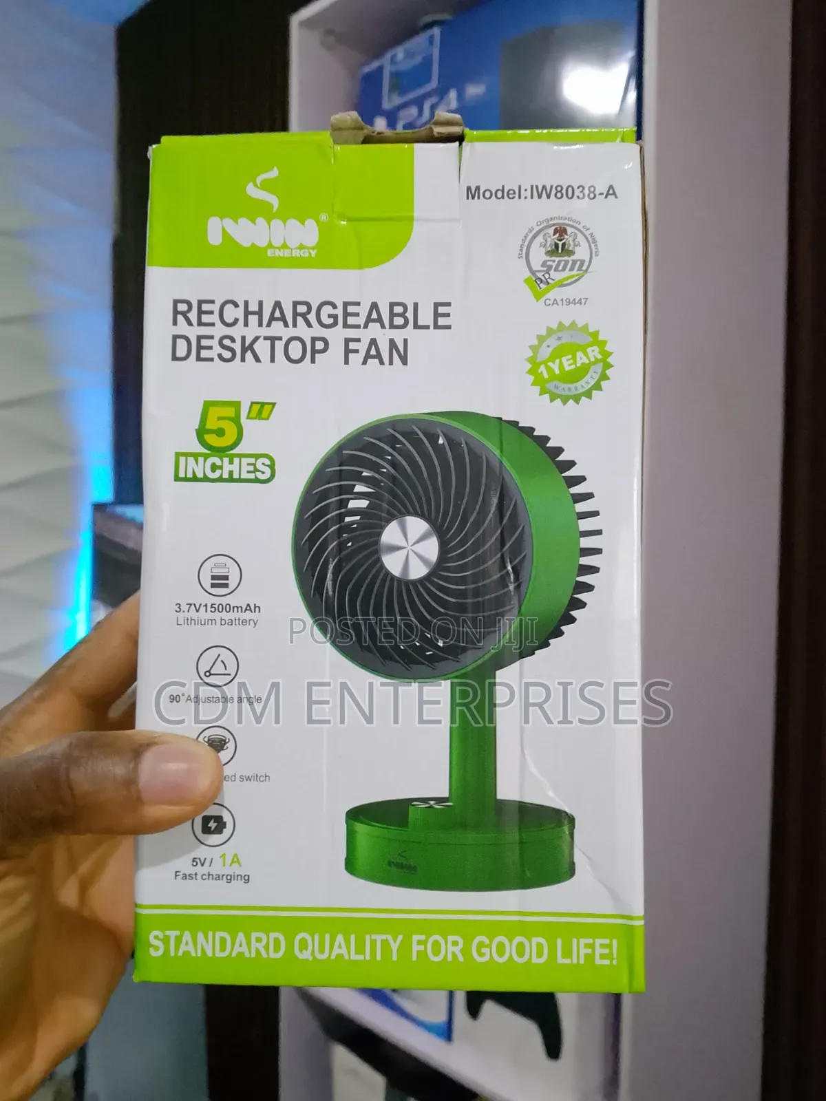 Iwin Energy Rechargeable Fan