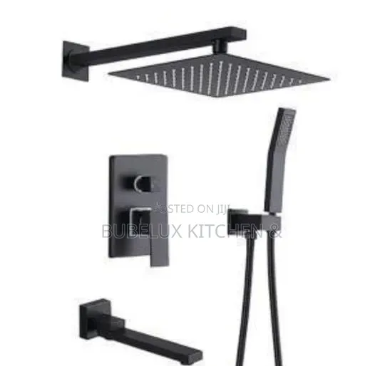 Luxury Matte Black Concealed Shower Set
