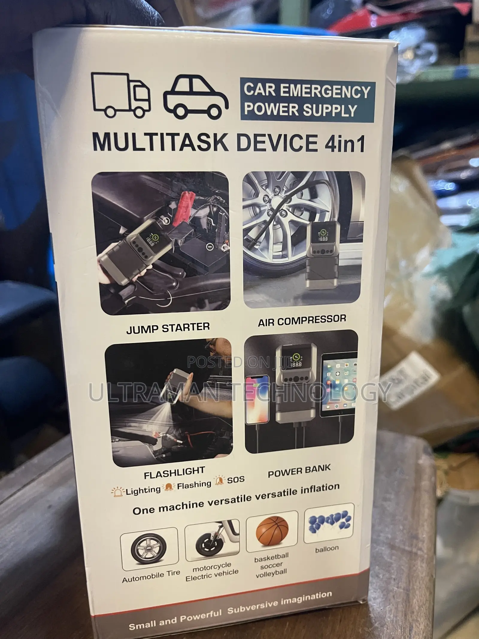 4 in 1 Vehicle Jump Starter Kit/Emergency Power Supply