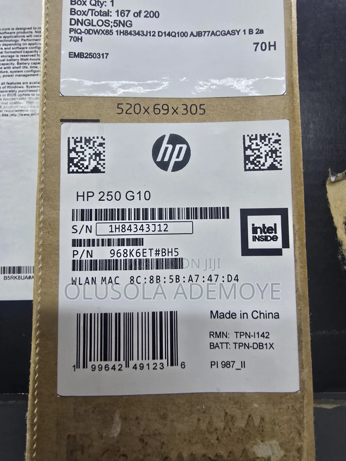 New Laptop HP 250 G10 8GB Intel Core i5 SSD 512GB