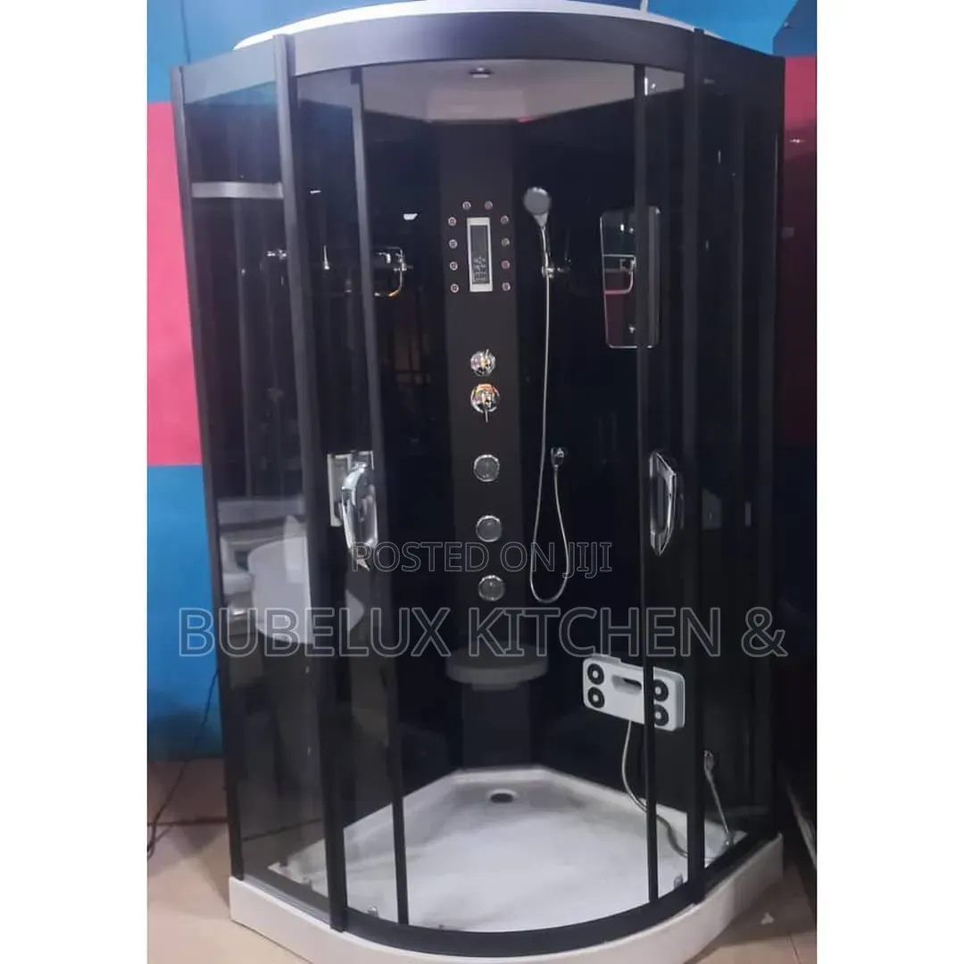 Luxury Black Steam Shower Cabin With Massage Jets