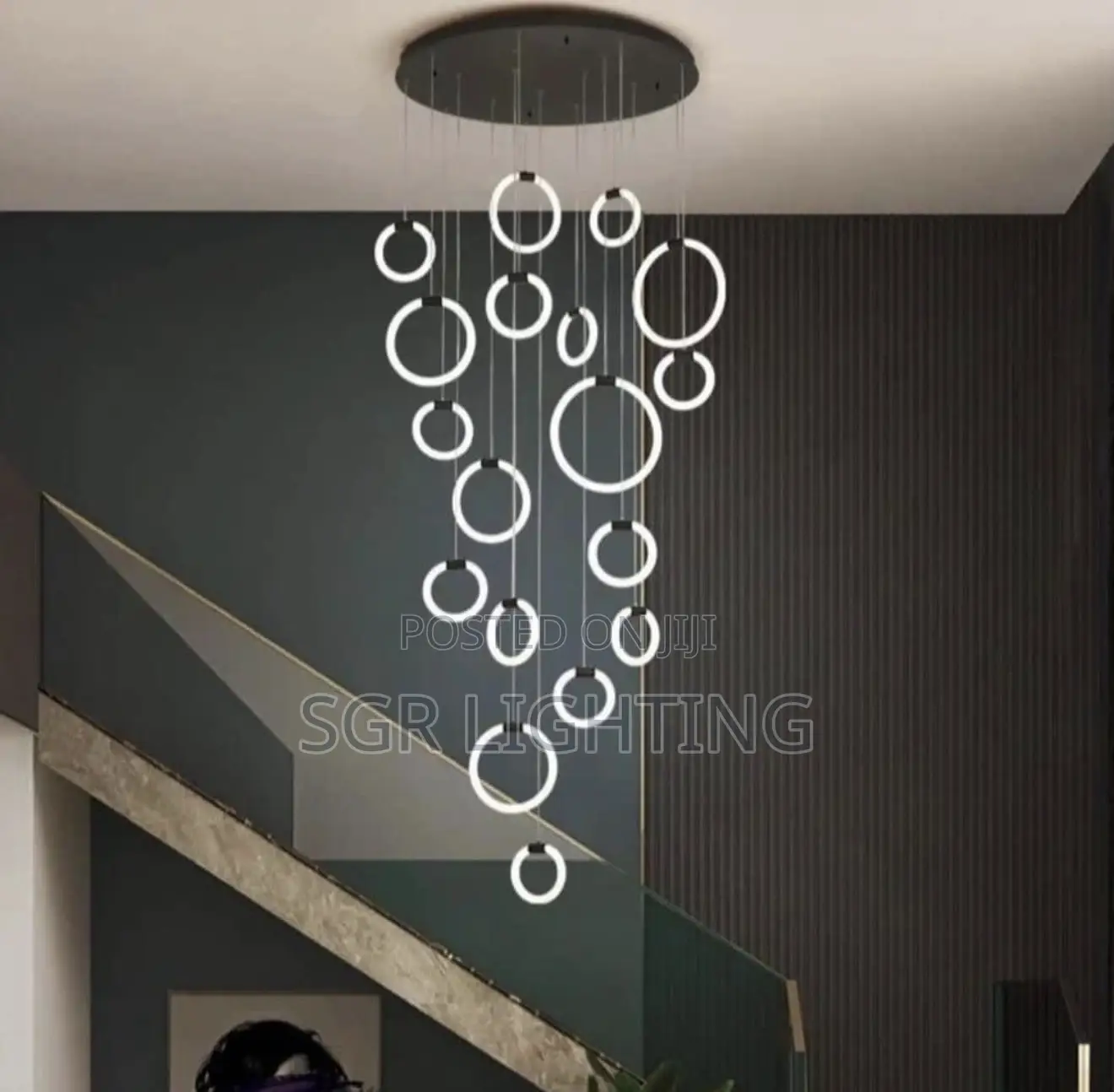 Living Room Chandelier Modern Ring LED Lamp Dining