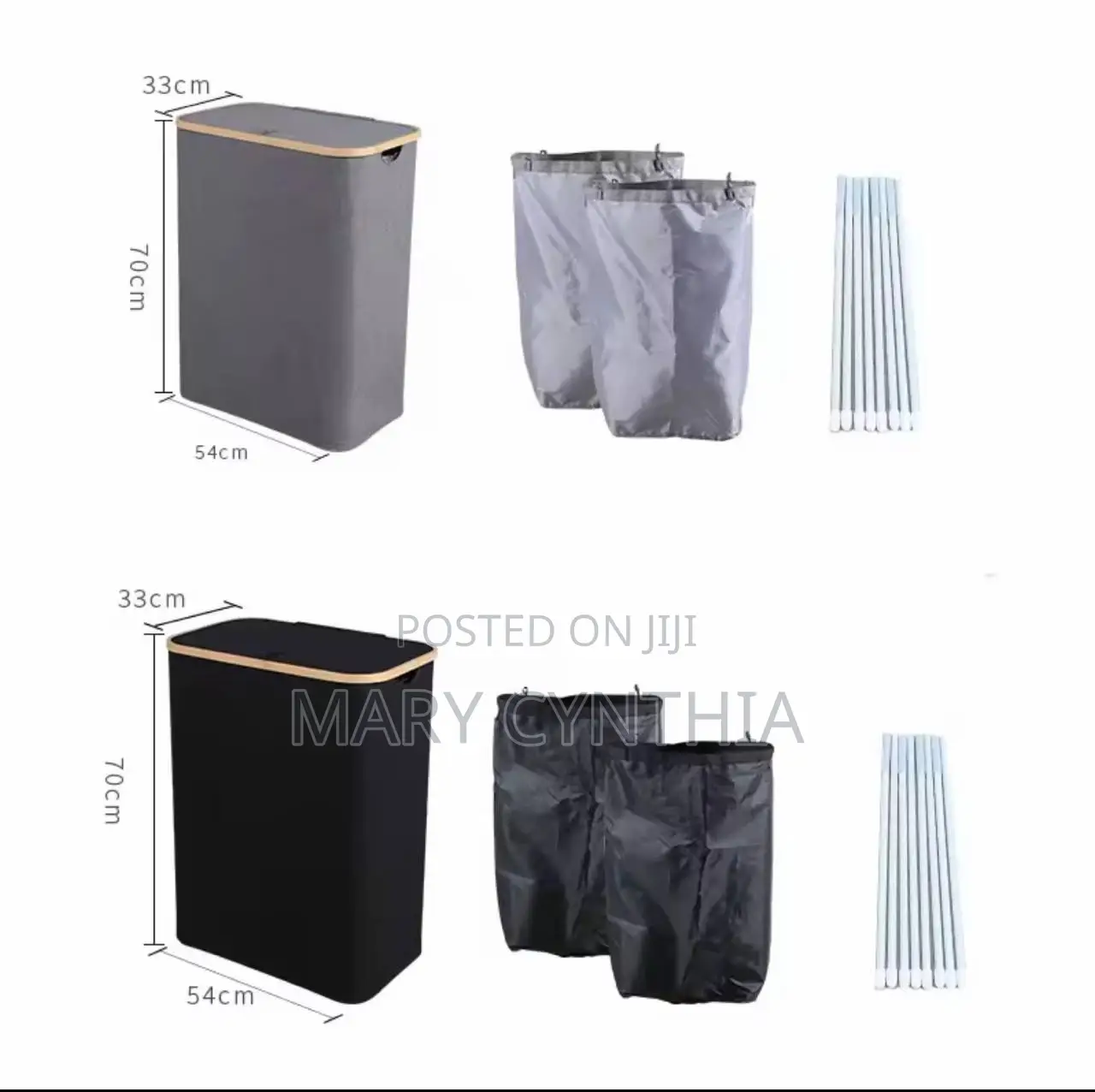 Double Laundry Hamper With Lid