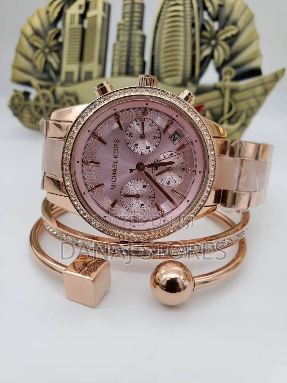 Michael Kors Parker Women's Rose Gold Watch+ Jewelry Set