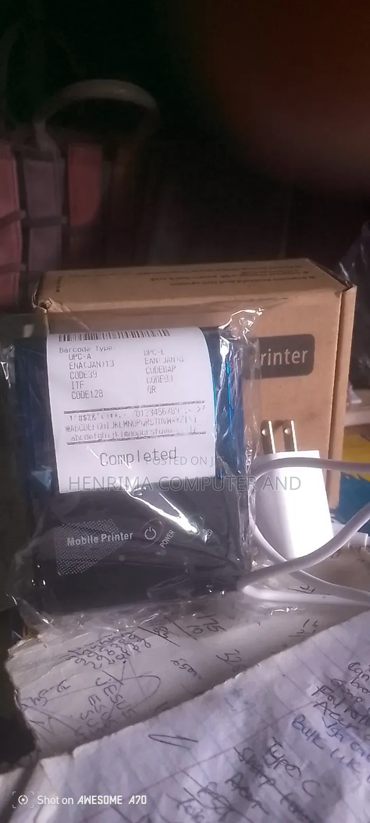 Portable Thermal Printer Good for Recharge Card Printing From Phone