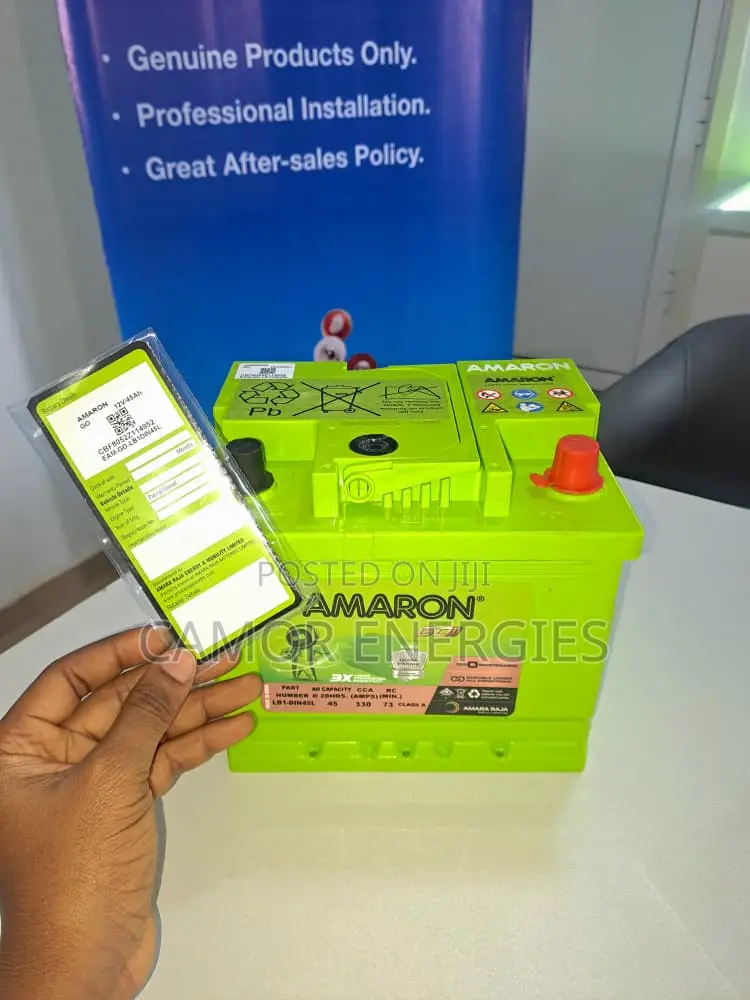 Amaron Go 45Ah Car Battery | 36-Month Warranty | Toyota Corolla, Yaris
