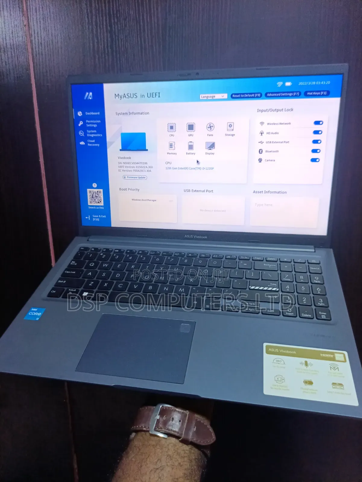 Laptop Asus Vivobook 15 8GB Intel Core i3 SSD 256GB