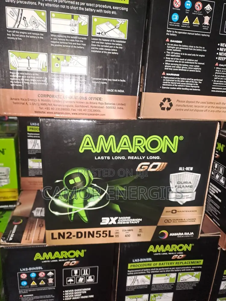 Original Amaron 55Ah Battery | Corolla, Camry, Accord | 3 Yrs Warranty