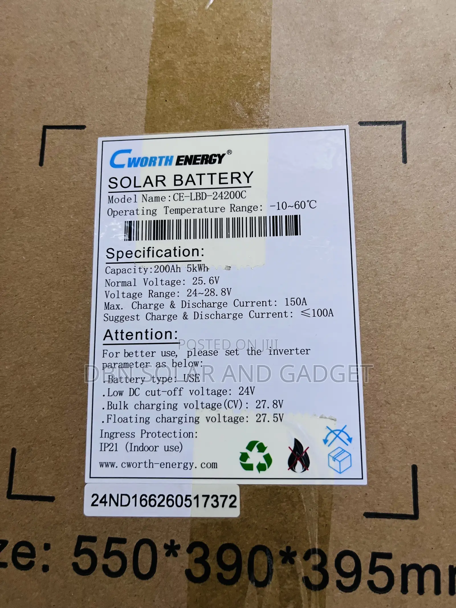 5kwh 24v Cworth Solar Lithium Ion Battery in Stock