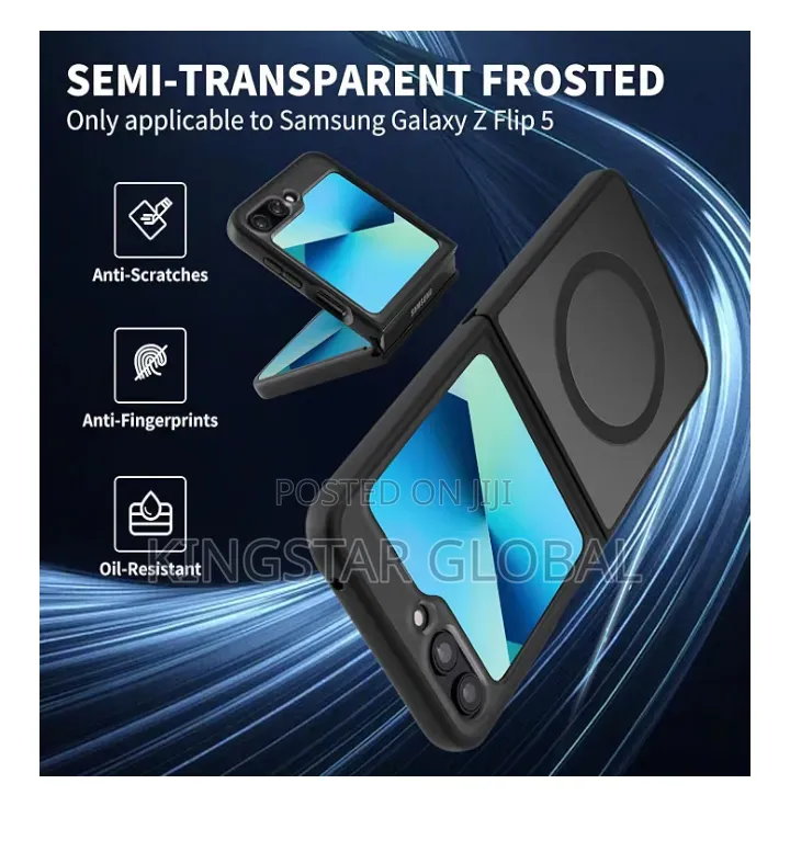 For Samsung Galaxy Z Flip 5 Case, Fit for MagSafe, Black