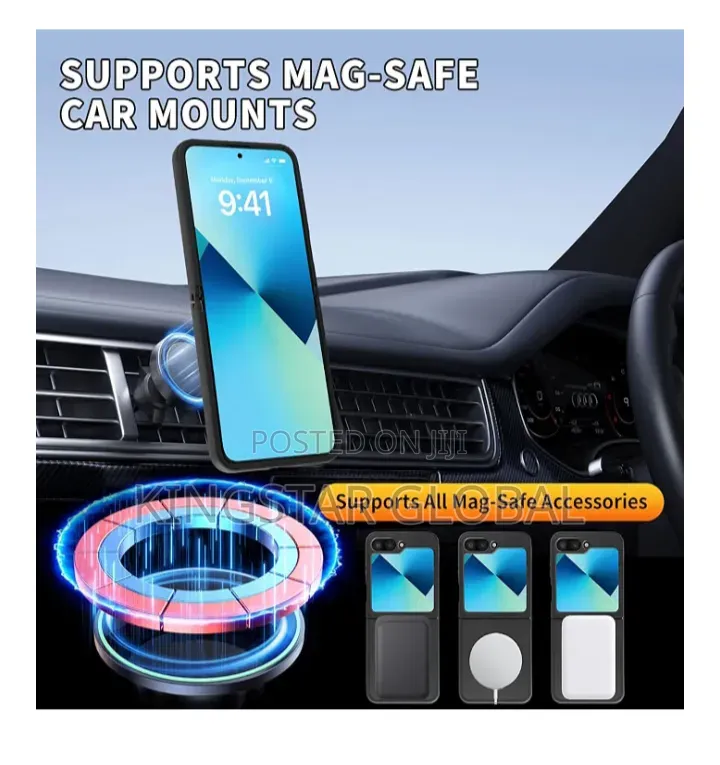 For Samsung Galaxy Z Flip 5 Case, Fit for MagSafe, Black