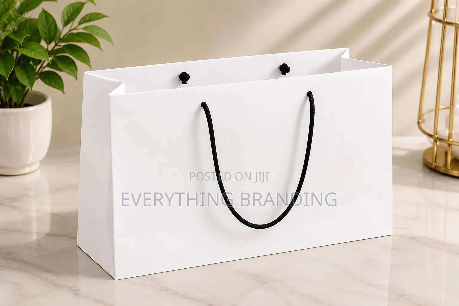 A3 White Kraft Paper Bag 17×5×12in – Shopping Packaging