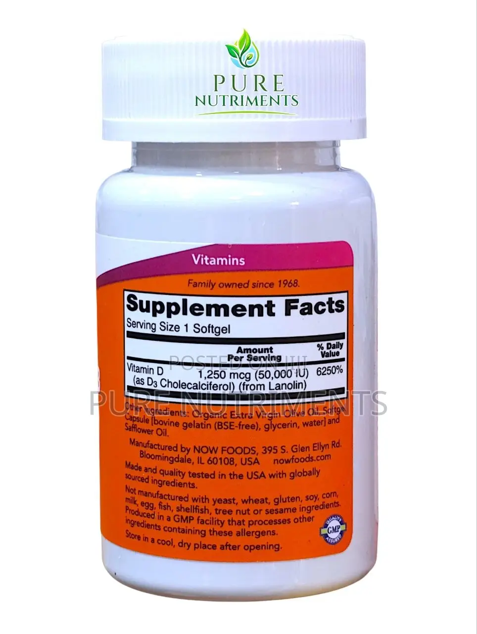 NOW Vitamin D3 50,000IU 50 Softgels_ Bone and Immune Health Support