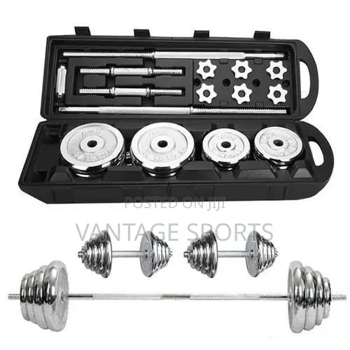 50KG Chrome Dumbbell Barbell Set – Weightlifting Set for Home Gym