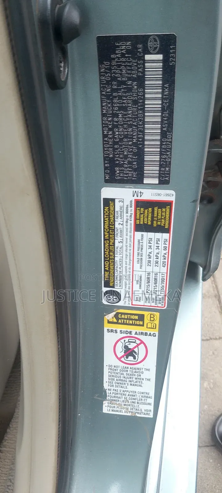 Toyota Camry 2010 Ivory