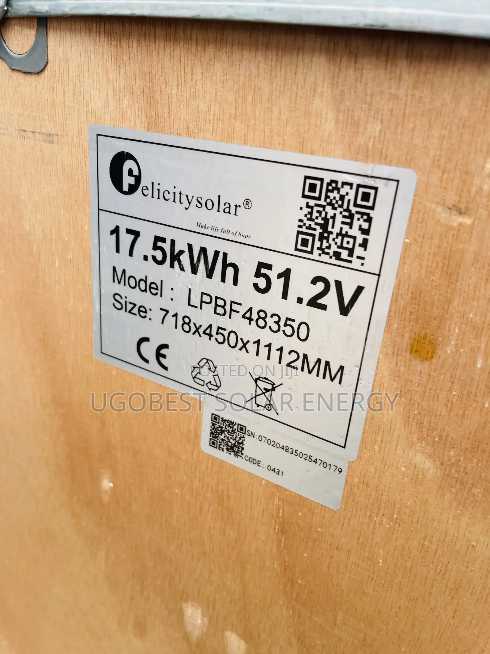 17.5kwh 51.2v Felicity Lithium Ion Battery