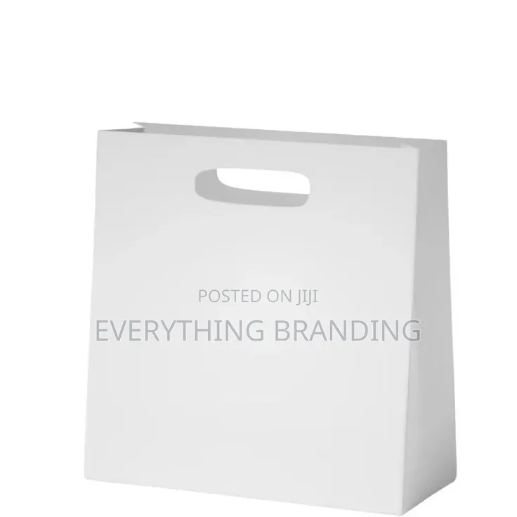100pcs White A5 Kraft Paper Bags With Die Cut Handle for Shopping