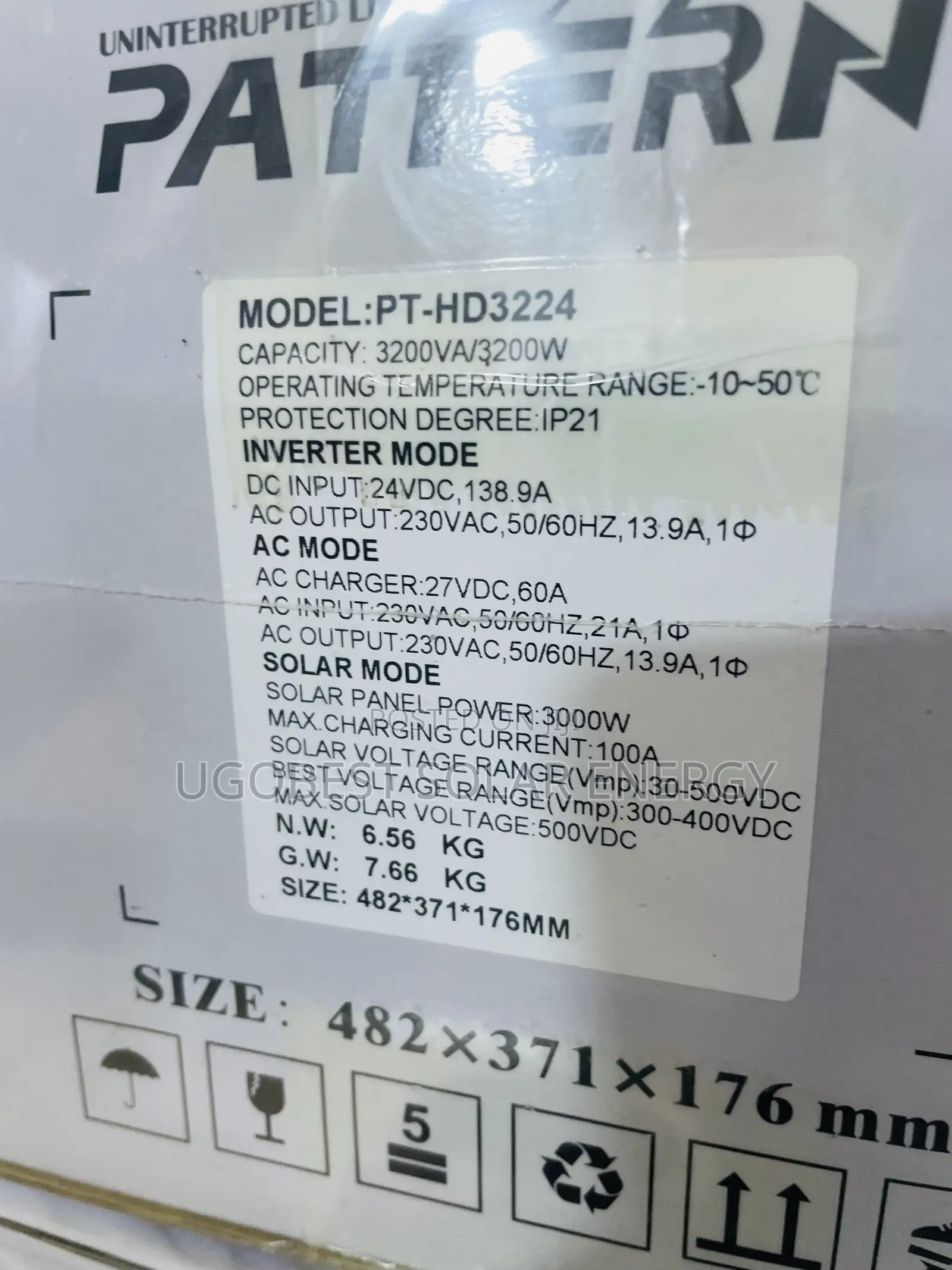 PATTERN Solar Inverter Hybrid 3.2kva 24v