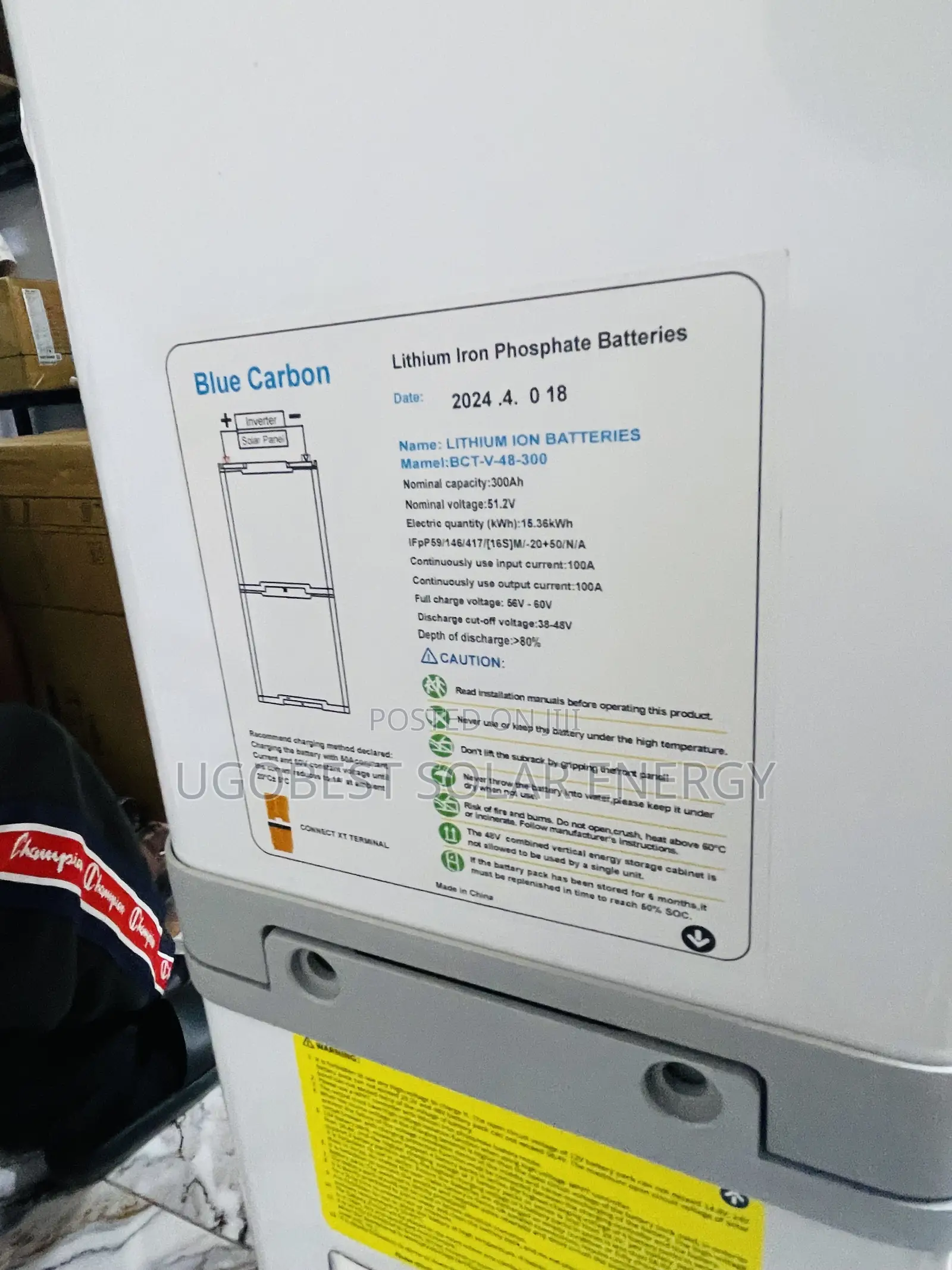Blue Carbon Solar Lithium Battery 15kwh 51.2v
