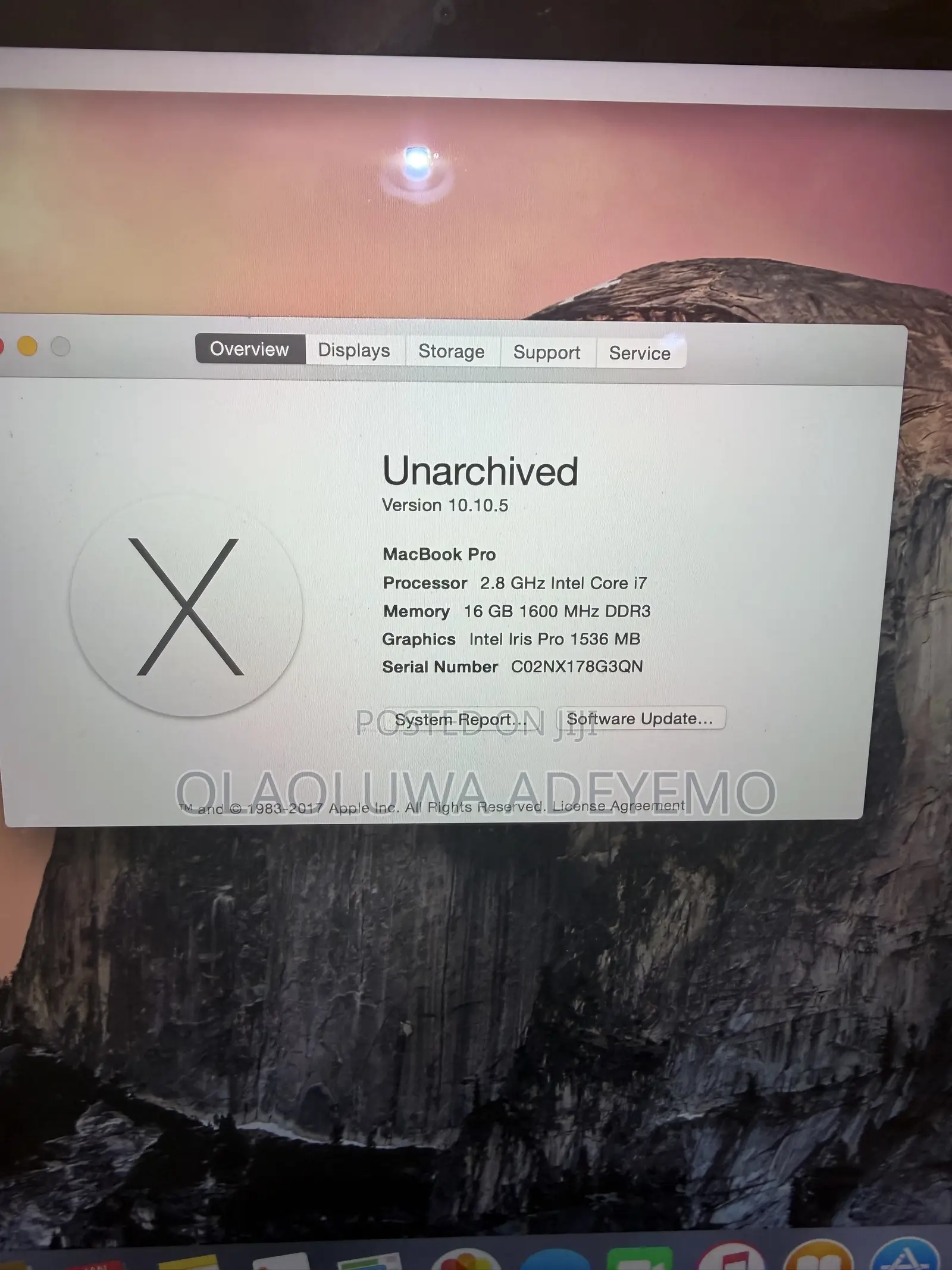 Laptop Apple MacBook Pro 2014 16GB Intel Core i7 SSD 512GB