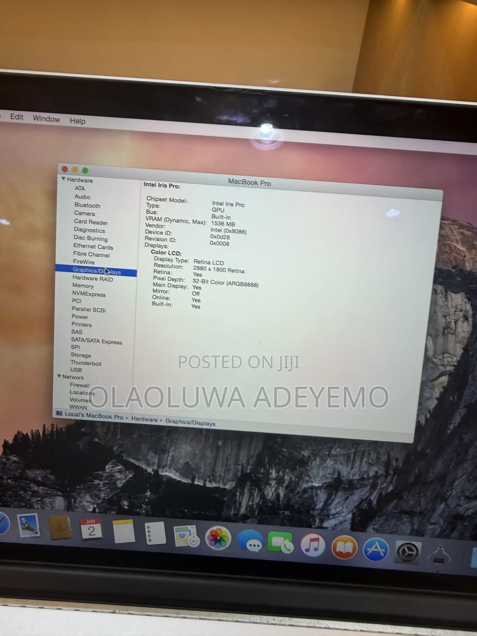Laptop Apple MacBook Pro 2014 16GB Intel Core i7 SSD 512GB