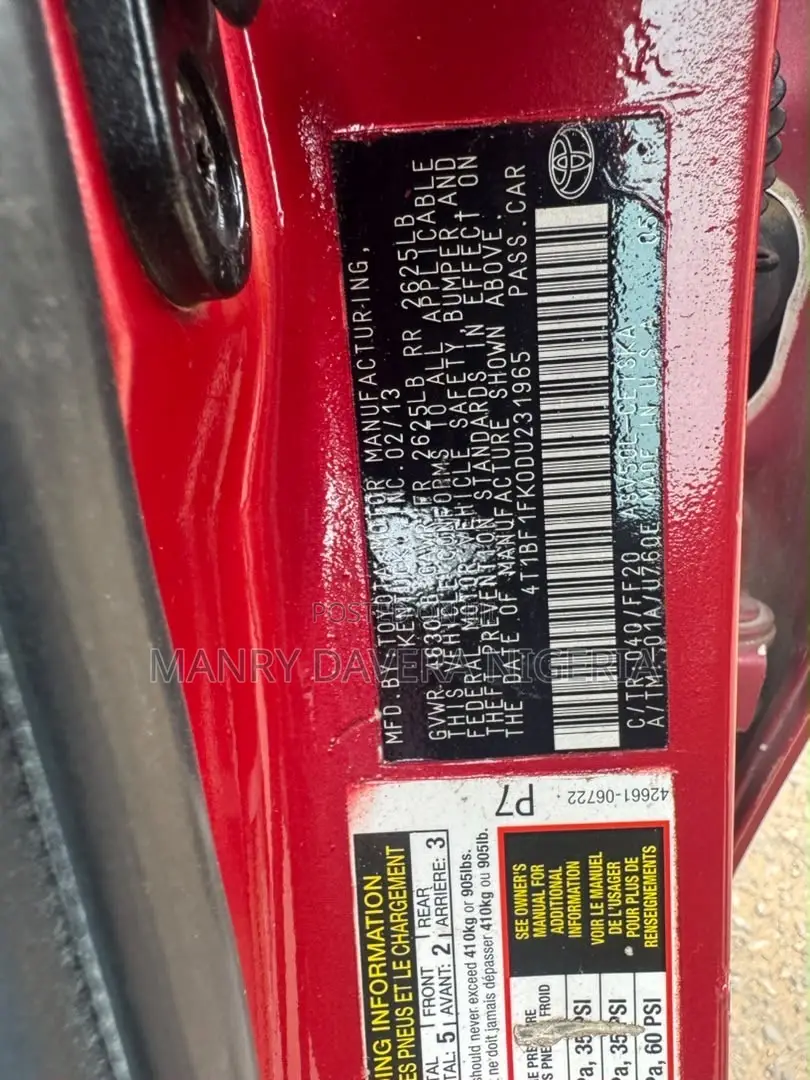 Toyota Camry 2013 Red