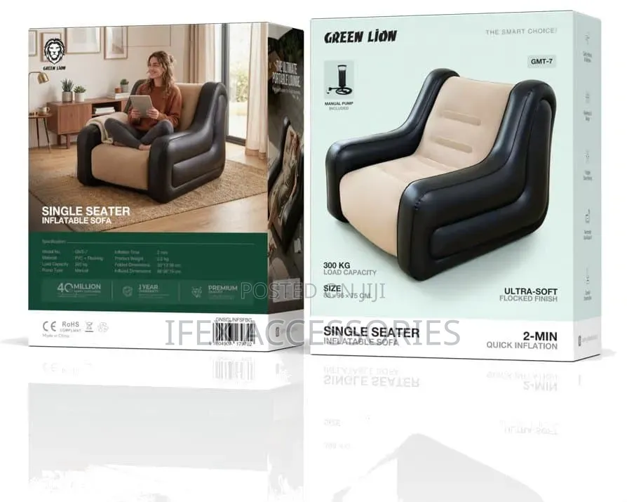 Green Lion Single Seater Inflatable Sofa