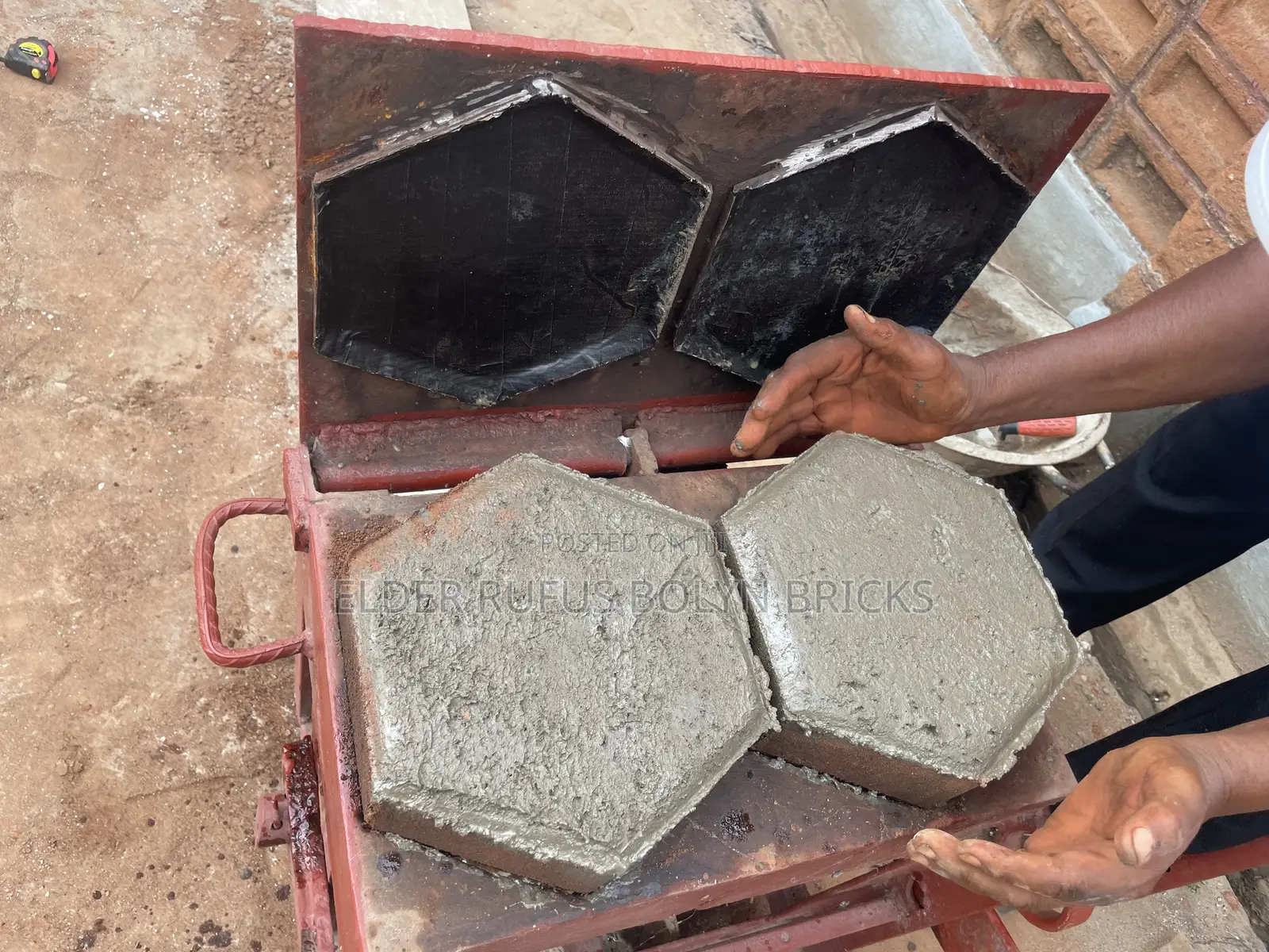 Double Hexa Floor Paving Brick Press + Accessories