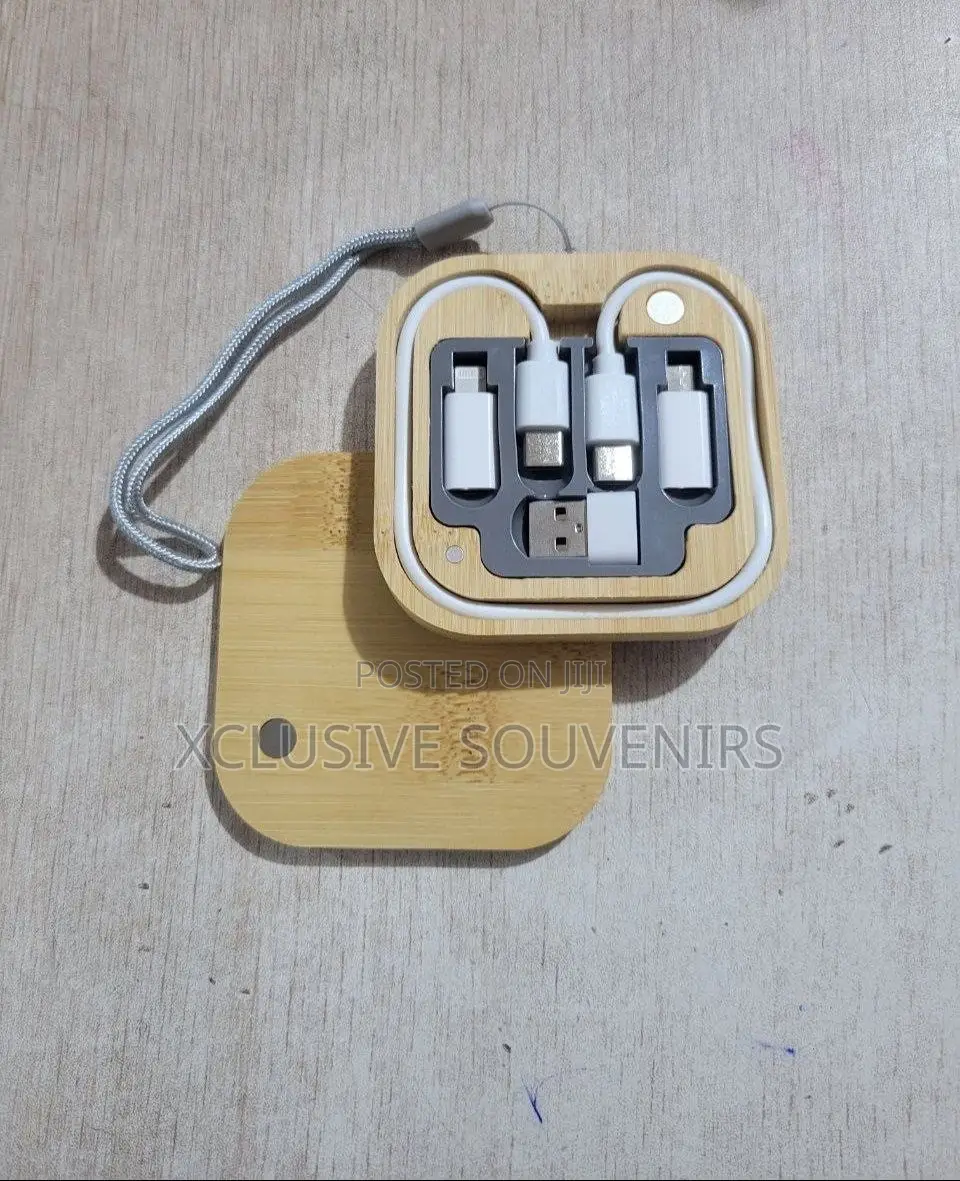 6in1 USB TypeC Eco-Friendly Bamboo Multifunctional Charging Cable Kit
